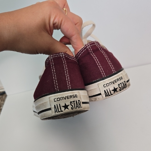 Converse Burgundy and White Women's Shoes - Picture 6 of 8